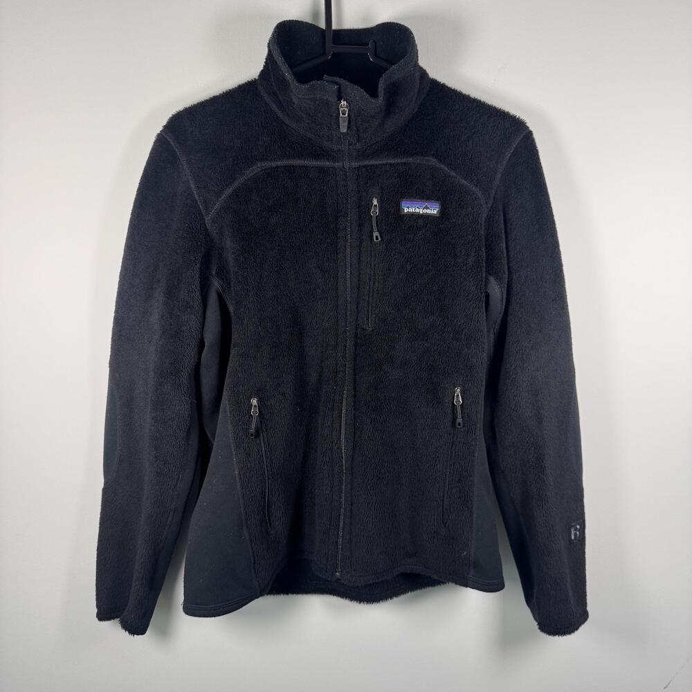 Patagonia Jacket Womens Medium Black Fleece Full Zip Mesh Lined Outdoor Warm